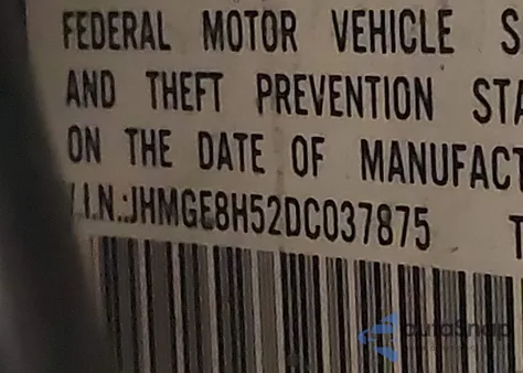 2013 Honda Fit Sport from USA, damaged, VIN JHMGE8H52DC037875